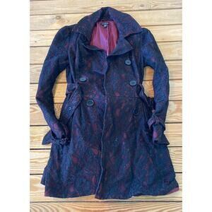 Bebe Lace Detail Pea Coat Size XS Women’s Black